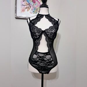 Elegant Black Lace Bodysuit